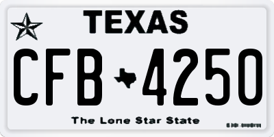 TX license plate CFB4250