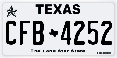 TX license plate CFB4252