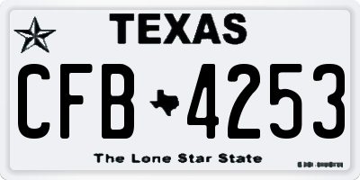 TX license plate CFB4253