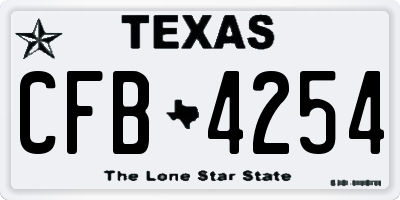 TX license plate CFB4254