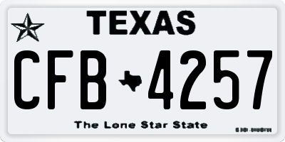 TX license plate CFB4257