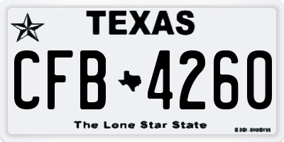 TX license plate CFB4260