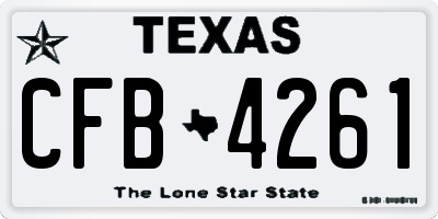 TX license plate CFB4261