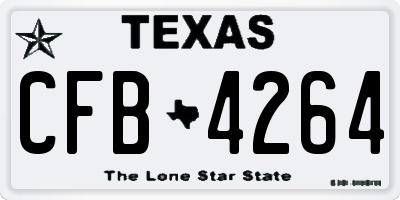 TX license plate CFB4264