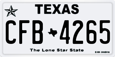 TX license plate CFB4265