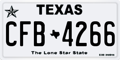 TX license plate CFB4266