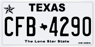 TX license plate CFB4290