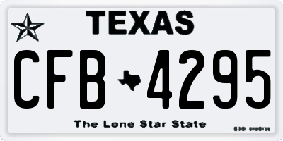 TX license plate CFB4295