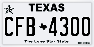 TX license plate CFB4300