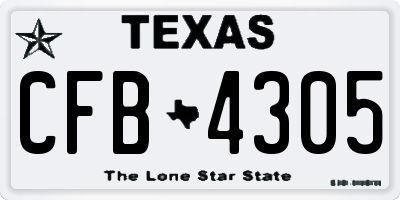 TX license plate CFB4305