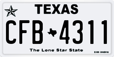 TX license plate CFB4311