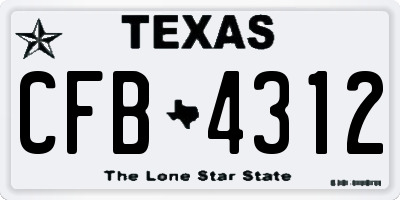TX license plate CFB4312