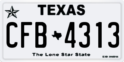 TX license plate CFB4313