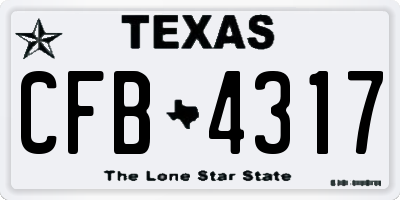 TX license plate CFB4317