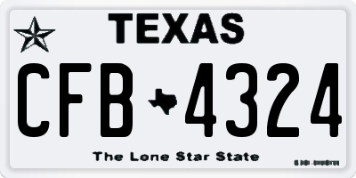 TX license plate CFB4324