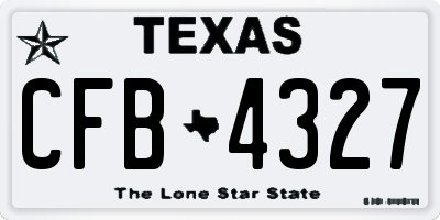 TX license plate CFB4327