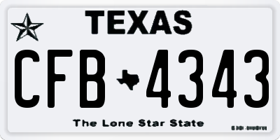 TX license plate CFB4343
