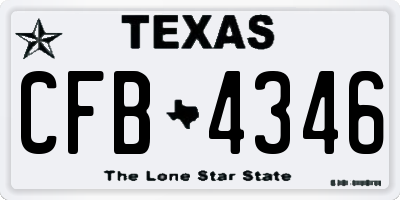 TX license plate CFB4346