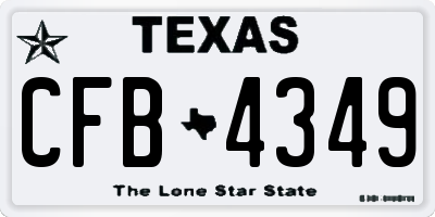 TX license plate CFB4349