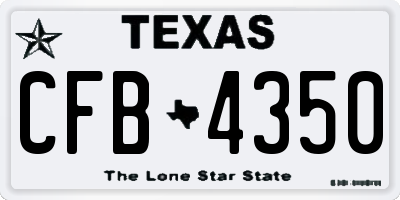 TX license plate CFB4350