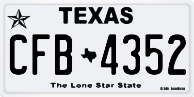 TX license plate CFB4352