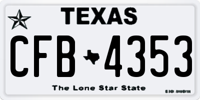 TX license plate CFB4353