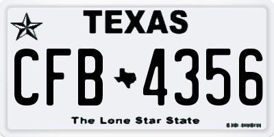 TX license plate CFB4356