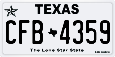 TX license plate CFB4359