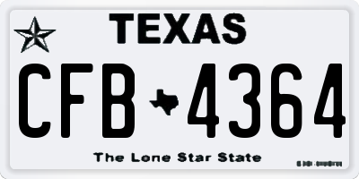 TX license plate CFB4364