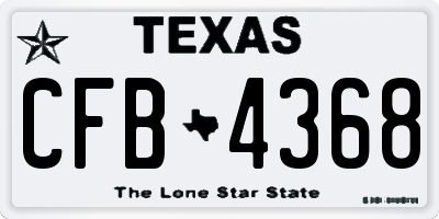 TX license plate CFB4368