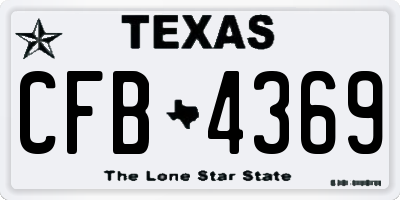 TX license plate CFB4369