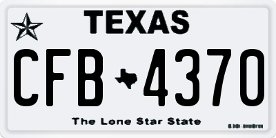 TX license plate CFB4370