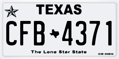 TX license plate CFB4371