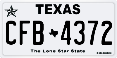 TX license plate CFB4372