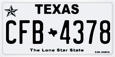 TX license plate CFB4378