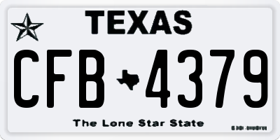TX license plate CFB4379