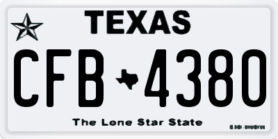 TX license plate CFB4380