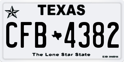 TX license plate CFB4382