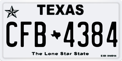 TX license plate CFB4384