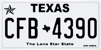 TX license plate CFB4390