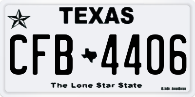 TX license plate CFB4406