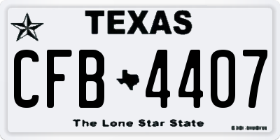 TX license plate CFB4407