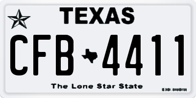 TX license plate CFB4411
