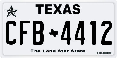TX license plate CFB4412