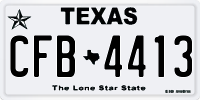 TX license plate CFB4413