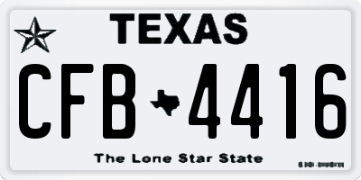 TX license plate CFB4416