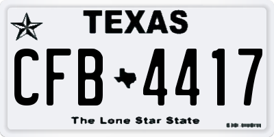 TX license plate CFB4417