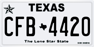TX license plate CFB4420