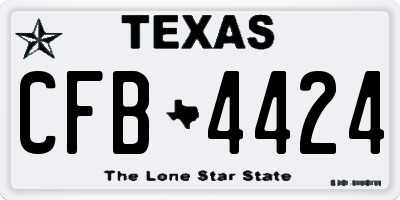 TX license plate CFB4424