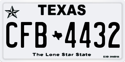 TX license plate CFB4432